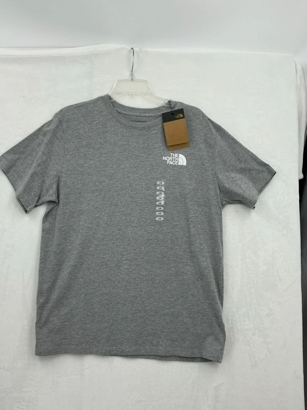 The North Face Men's Short-Sleeve Crew Tee in Gray with White Logo 819